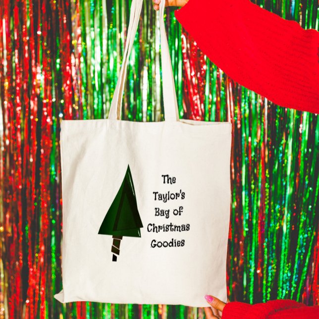 Bolsa Tote Grande Green Cool Geometric Shapes Christmas Tree (Criador carregado)