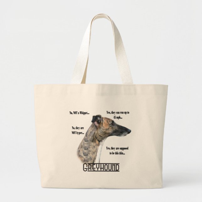 Bolsa Tote Grande Greyhound FAQ Tote Bag (Frente)