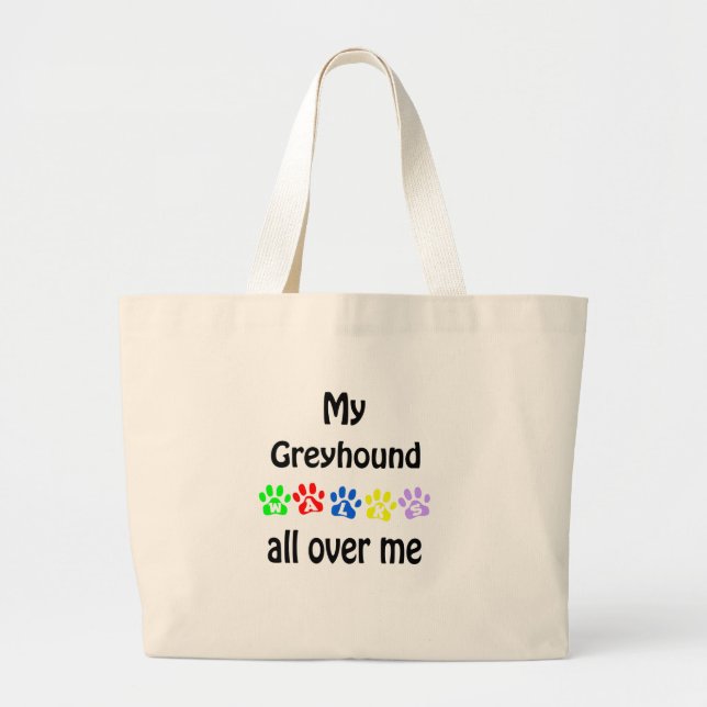 Bolsa Tote Grande Greyhound Walks Design (Frente)