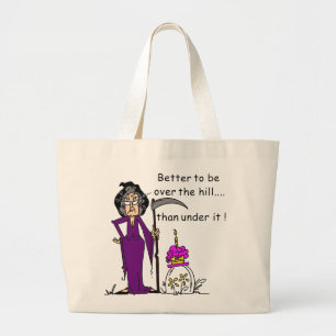 Bolsa Tote Grande Grim Reaper Birthday Humor