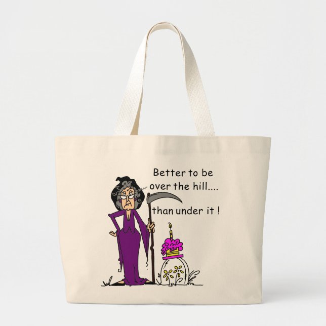 Bolsa Tote Grande Grim Reaper Birthday Humor (Frente)