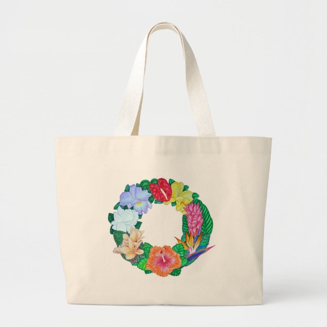 Bolsa Tote Grande Grinalda tropical (Frente)