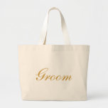 Bolsa Tote Grande Groom Gold<br><div class="desc">This personalized name monogram cute vintage tote bag is best gift idea for groom and groomsman at weddings.</div>