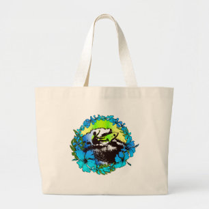 Bolsa Tote Grande Groovy Hawaiian Surfer 1960 - Gráfico Retroativo