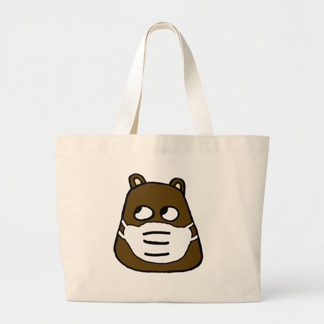 Bolsa Tote Grande Groundhog em Máscara (Frente)