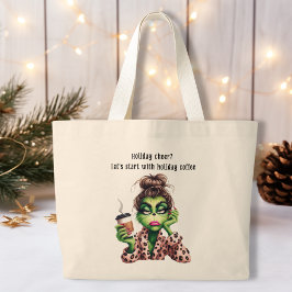 Bolsa Tote Grande Grumpy Green Furry Women ama café