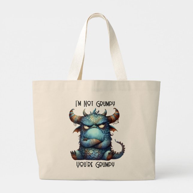 Bolsa Tote Grande Grumpy Monster Tote Bag (Verso)