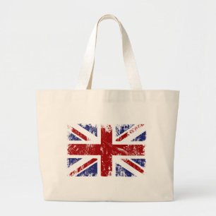 Bolsa Tote Grande Grunge britânico do punk da bandeira