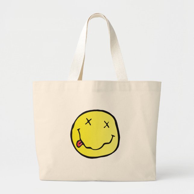 Bolsa Tote Grande grunge emoji (Frente)
