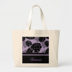 Bolsa Tote Grande Grungy Floral Decadence Bag, Lilac