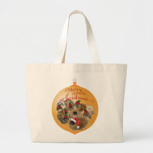 Bolsa Tote Grande Grupo de Pequinês Enfeite