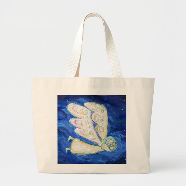 Bolsa Tote Grande Guardian Angel e Sleeping Baby Custom Tote Bags (Frente)