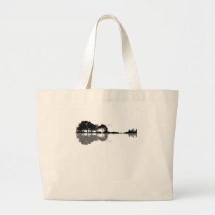 Bolsa Tote Grande Guitarista Acústico Natureza Est Música Bass Gui