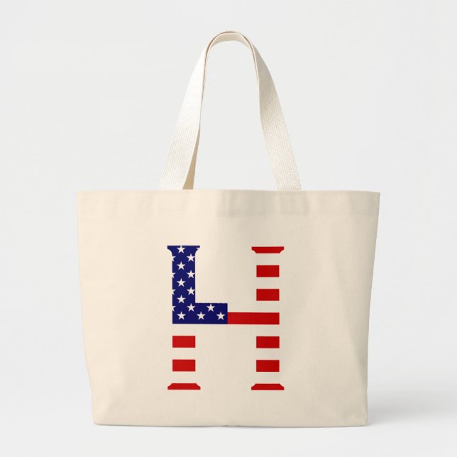 Bolsa Tote Grande H Monograma sobreposto no U Flag jtcnt (Frente)
