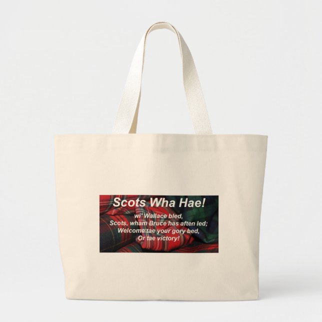 Bolsa Tote Grande Hae-Tartan escocês do Wha (Frente)
