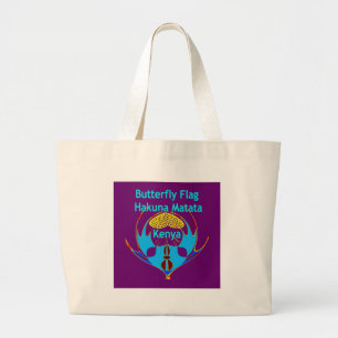 Bolsa Tote Grande Hakuna Matata Quênia -  Impressão de Arte de Borbo