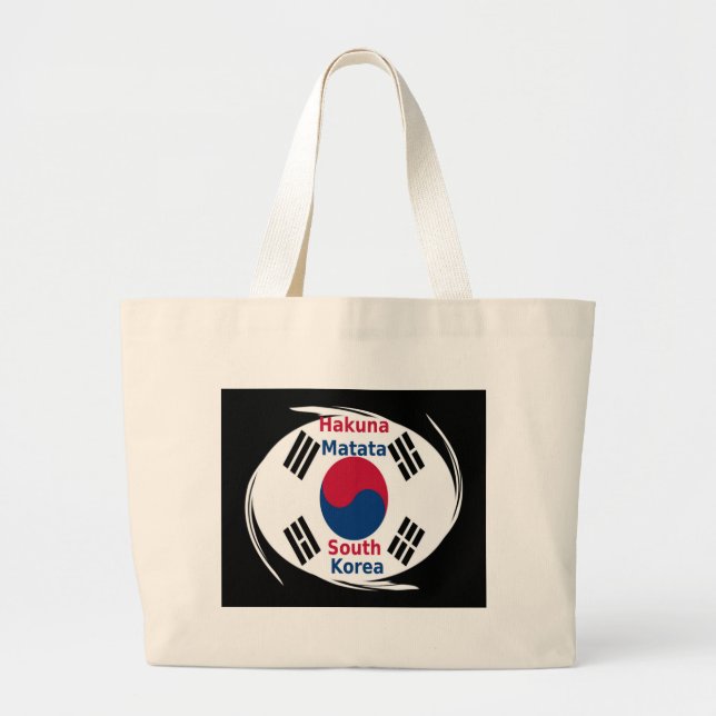 Bolsa Tote Grande Hakuna Matata South Korea Art Impressão/Graphic (Frente)