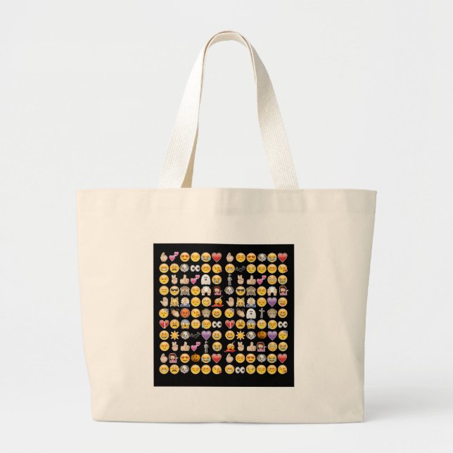 Bolsa Tote Grande halloween emoji (Frente)