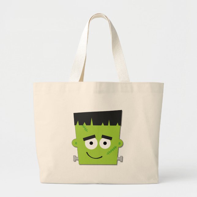 Bolsa Tote Grande Halloween Frankenstein T-shirts e presentes (Frente)