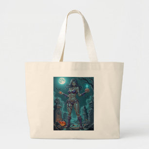 Bolsa Tote Grande Halloween Treat ou Zombie Namorada w Cérebros