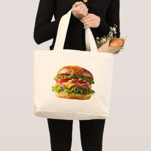 Bolsa Tote Grande Hambúrguer de SlipperyJoe's apetitoso crocante ba