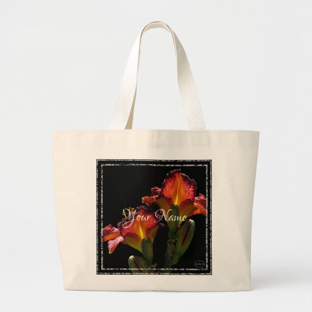 Bolsa Tote Grande HAMbyWG - Laranja Lilys (Frente)