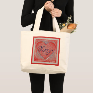Bolsa Tote Grande HAMbyWG - Tote Bag - Personalizable Heart w Name