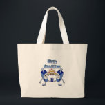 Bolsa Tote Grande Hanukkah Dancing Dreidels e Jelly Doughnut<br><div class="desc">Você está vendo The Lee Hiller Designs Collection of Home and Office Decor,  Roupa,  Gifts and Coleções. As Designs incluem Lee Hiller Photoographic e Mixed Media Digital Art Collection. Você pode ver sua fotografia da Nature em http://HikeOurPlanet.com/ e seguir seu blog de caminhada no Hot Primavera National Park.</div>