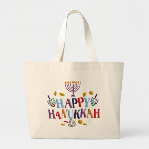 Bolsa Tote Grande Happy Hanukkah