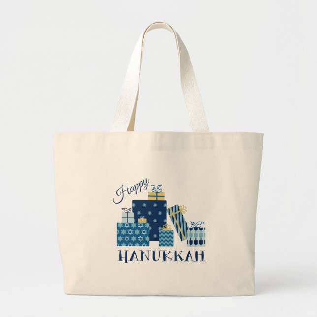 Bolsa Tote Grande Happy Hanukkah (Frente)