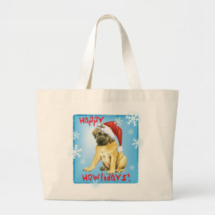 Bolsa Tote Grande Happy Howlidays Mastiff