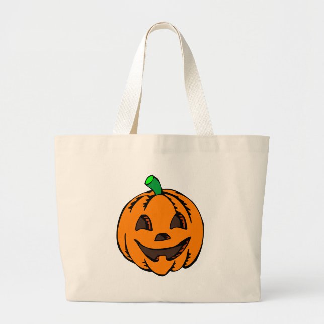 Bolsa Tote Grande Happy Jack O Lanterna (Frente)