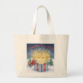 Bolsa Tote Grande Happy New Year 2026 Tote Bag – Festive Fireworks