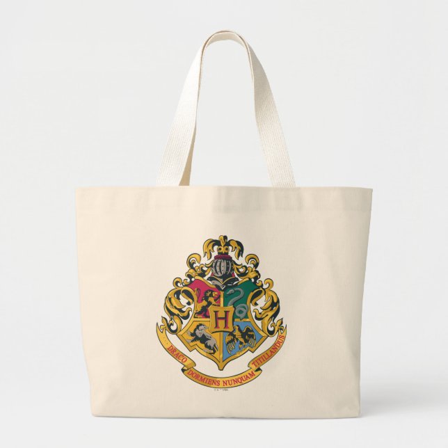 Bolsa Tote Grande Harry Potter | Cobertura Hogwarts - Cor do Cheio (Frente)