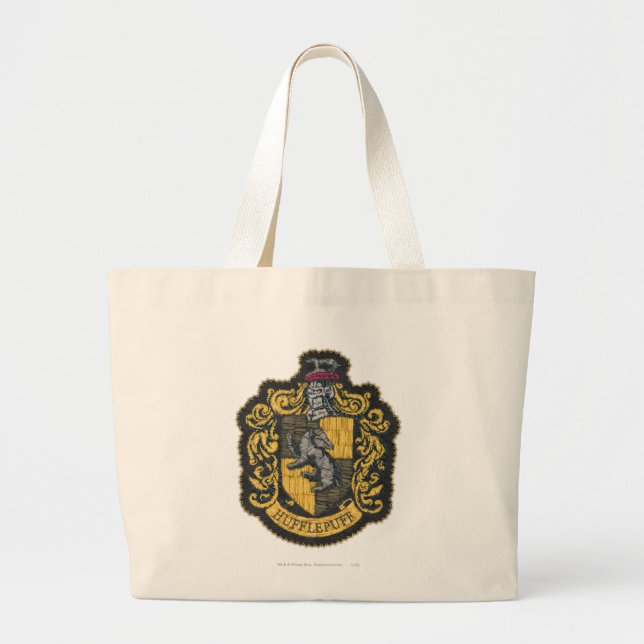 Bolsa Tote Grande Harry Potter | Emblema da Hufflepuff Patch (Frente)