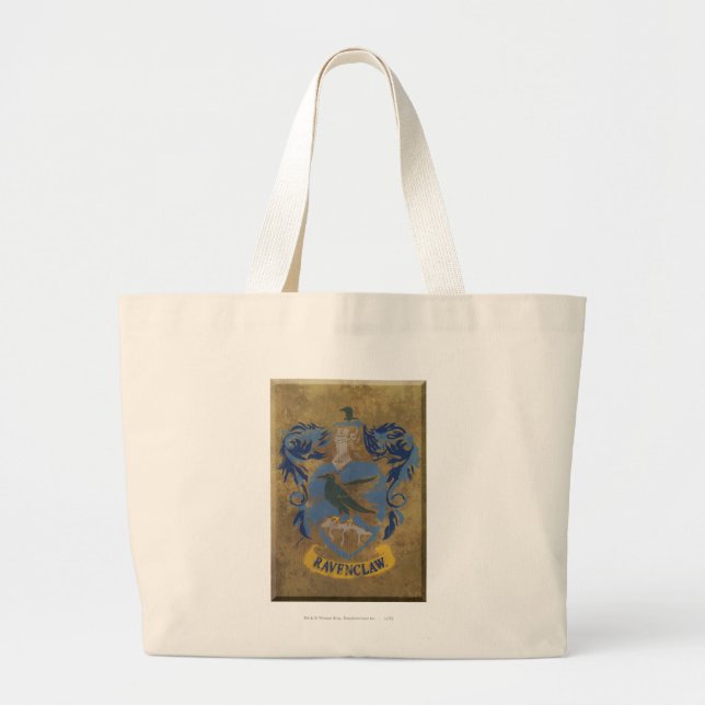 Bolsa Tote Grande Harry Potter | Pintura Ravenclaw Rústica (Frente)
