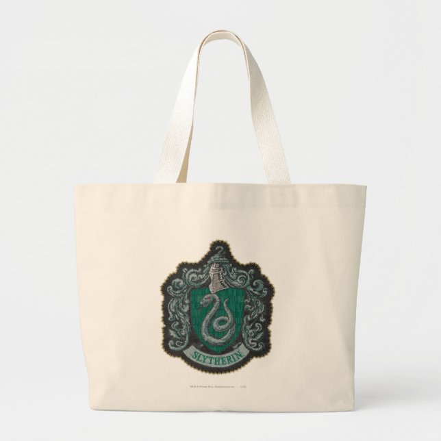 Bolsa Tote Grande Harry Potter | Retro Brasão Poderoso de Slytherin (Frente)