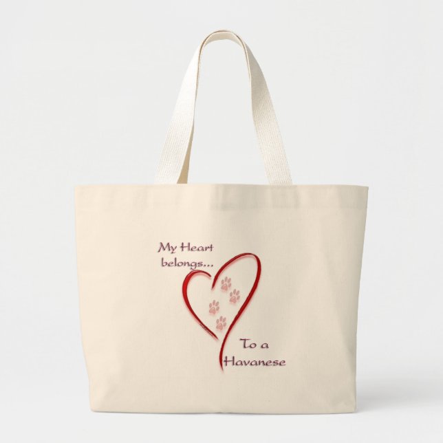 Bolsa Tote Grande Havanese Heart Pertence (Frente)