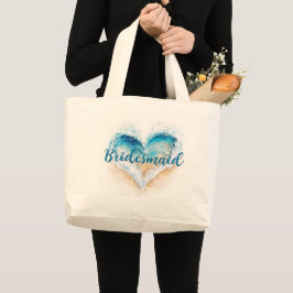 Bolsa Tote Grande Heart Wave Beach Bridesmaid