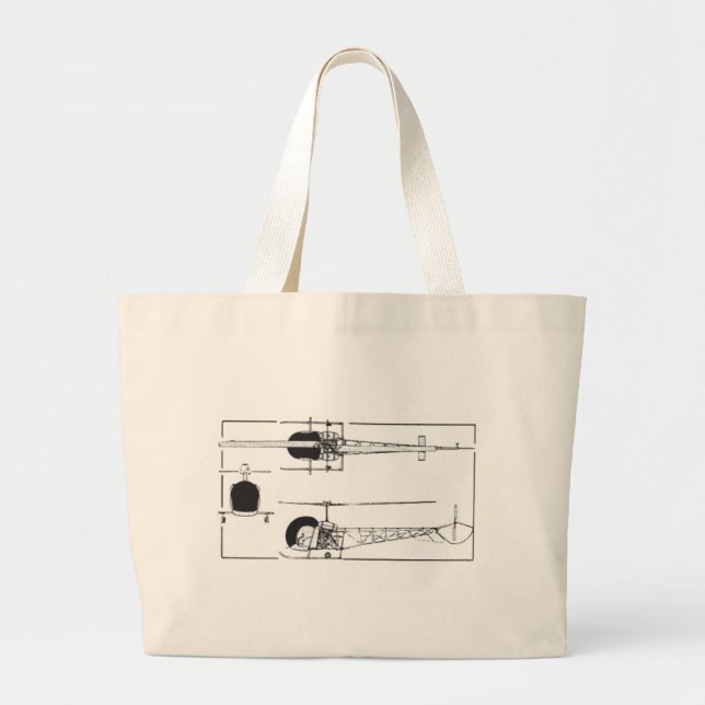 Bolsa Tote Grande Helicóptero de Bell 47 (Frente)