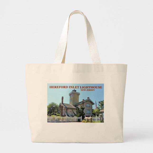 Bolsa Tote Grande Hereford Inlet Lighthouse, New Jersey Tote Bag (Frente)