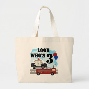 Bolsa Tote Grande Heroes aniversário de 3 anos Camisetas e presentes
