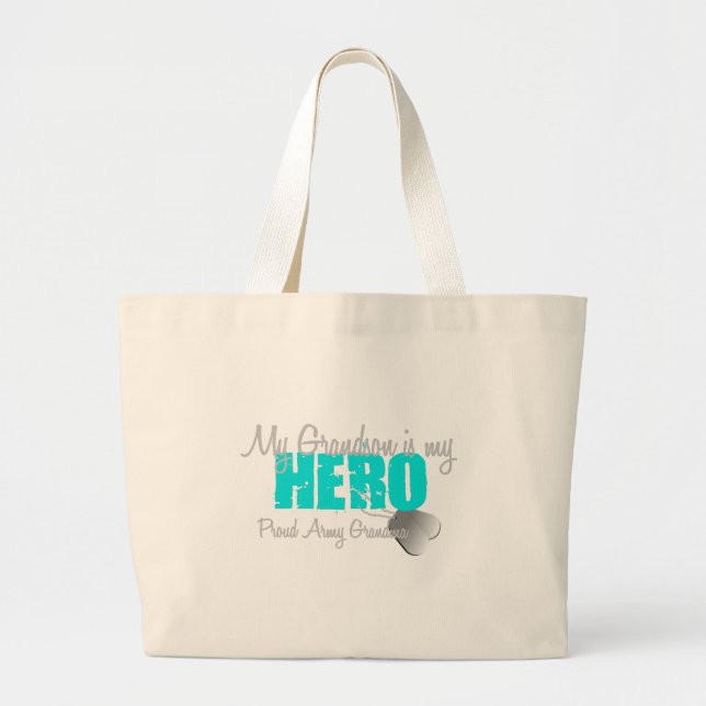 Bolsa Tote Grande Herói do neto da avó do exército (Frente)