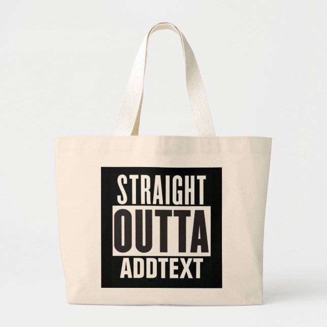 Bolsa Tote Grande Hetero de saída adicione seu texto (Frente)