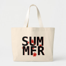Bolsa Tote Grande Hibisco de Verão Tropical