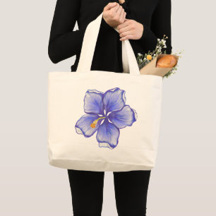 Bolsa Tote Grande hibisco & lace BLUE