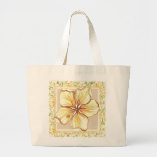Bolsa Tote Grande Hibiscus & lace AMARELO