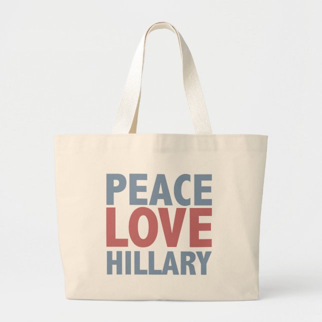 Bolsa Tote Grande Hillary Peace Love (Frente)