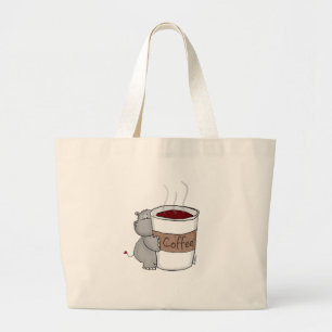 Bolsa Tote Grande Hipopótamo com café