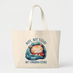 Bolsa Tote Grande Hoje Não, Não Amanhã - Apresentado Humor Gato